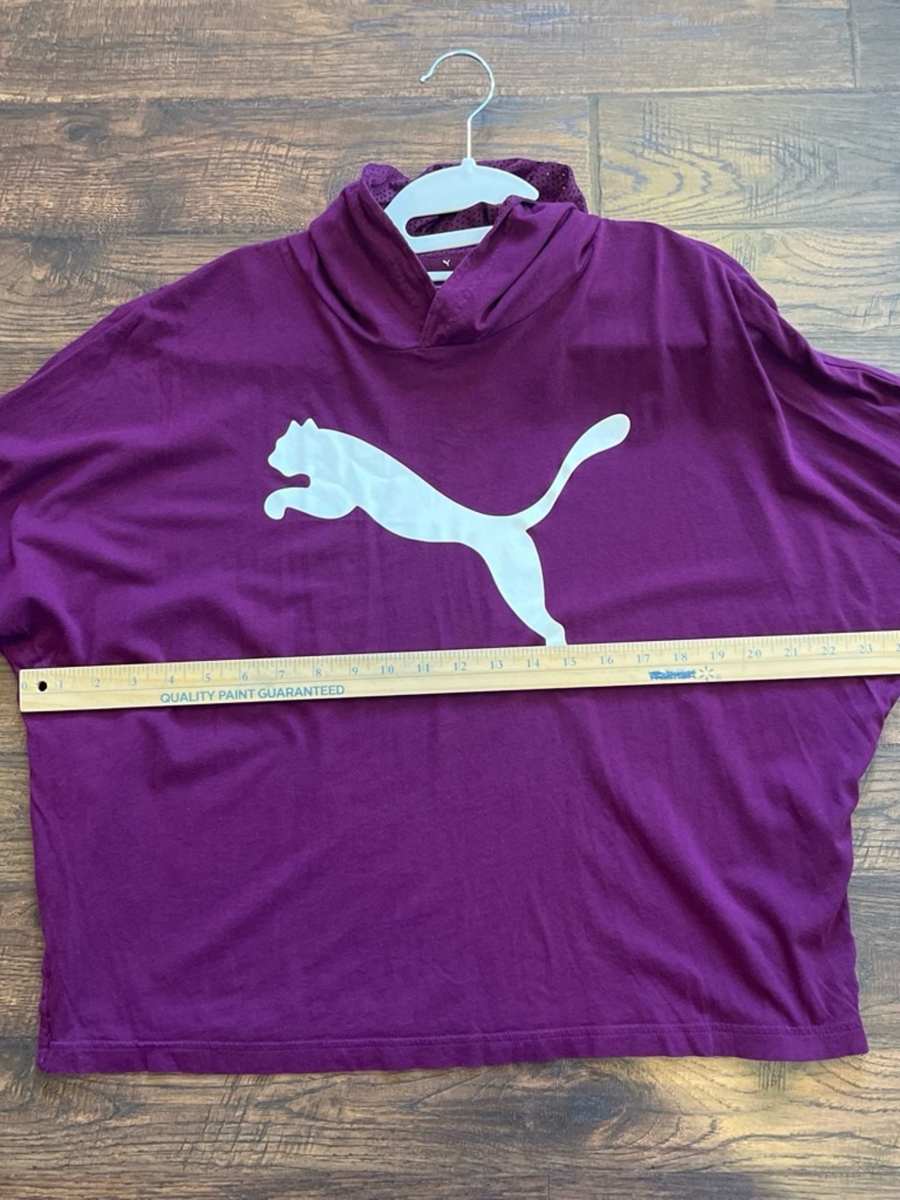 Puma Women’s Plum Purple Pullover Hoodie with White Cat Logo Cropped Size XL - Picture 7 of 9